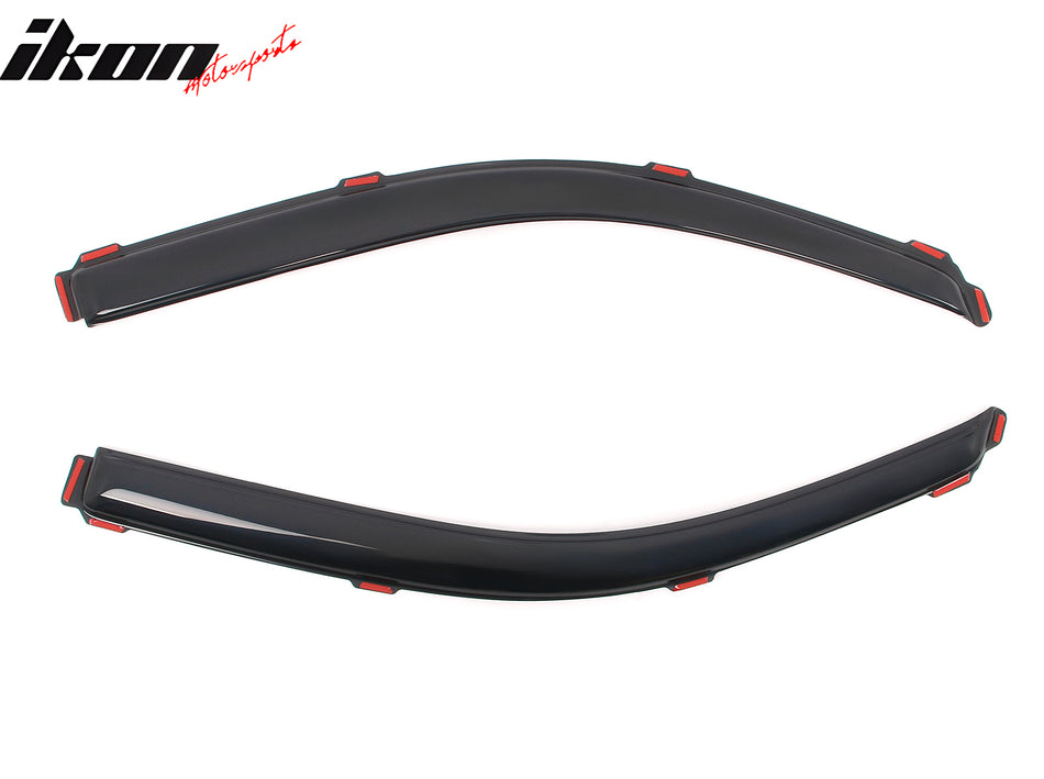 IKON MOTORSPORTS In Channel Window Visors Compatible with 2009-2014 Ford F-150 Standard Cab, Slim Style Acrylic Smoke Rain Guards, Side Window Wind Deflectors 2PCS