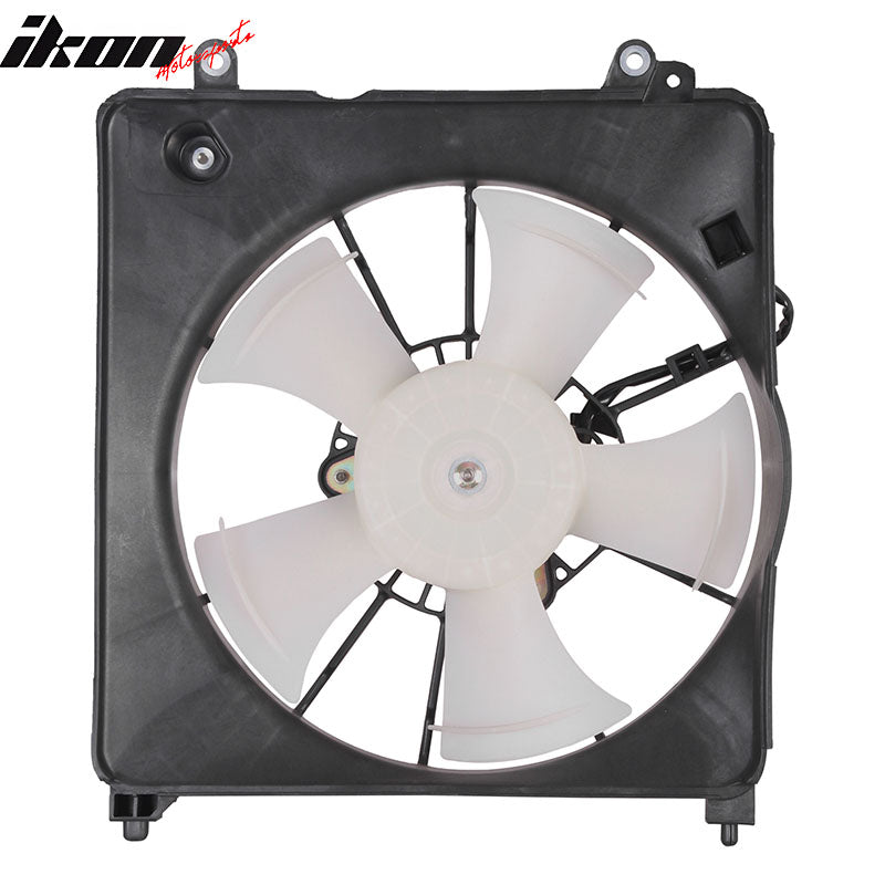 IKON MOTORSPORTS Radiator Cooling Fan Assembly Replacement for 2009-2014 Honda FIT 1.5L, 19015-RB0-004 HO3115150 Automotive Single Engine Fans, Black