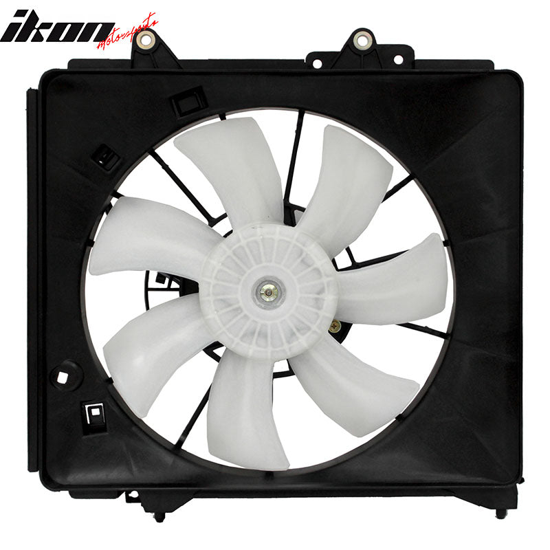 IKON MOTORSPORTS Radiator Cooling Fan Assembly Replacement for 2009-2014 Honda FIT 1.5L, 38611-RBB-003 38611-RRA-A01 HO3113130 Automotive Single Engine Fans, Black