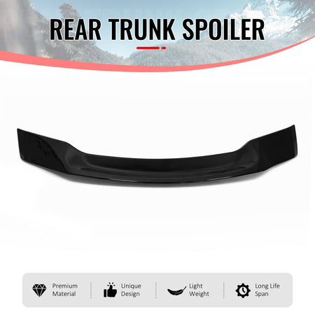 Fits 09-15 Infiniti G37 G25 Q40 4DR Trunk Spoiler Wing Gloss Black R Style ABS