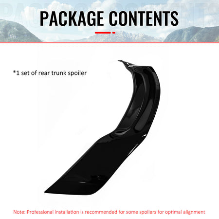 Fits 09-15 Infiniti G37 G25 Q40 4DR Trunk Spoiler Wing Gloss Black R Style ABS