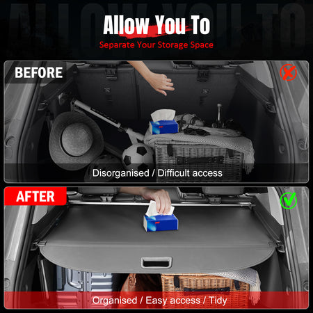 Fits 09-15 Toyota Venza Retractable Cargo Cover Rear Trunk Security Shade Canvas