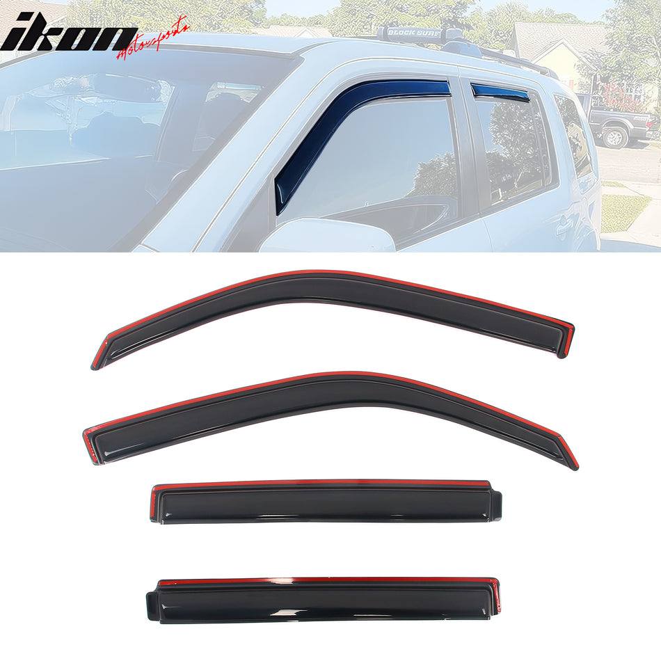 2009-2015 Honda Pilot Window Visors In Channel Deflectors Guard 4PCS