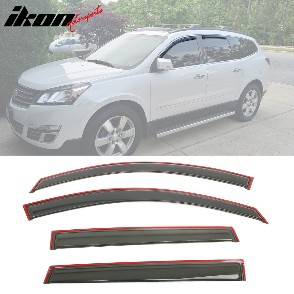 2009-2017 Chevrolet Traverse Smoke Window Visors Rain Guards Acrylic