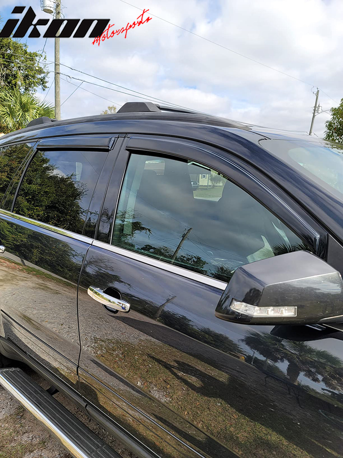 707MOTORING In-Channel Smoked Rain Guards For Buick Enclave 2008-2017 - 4PCS