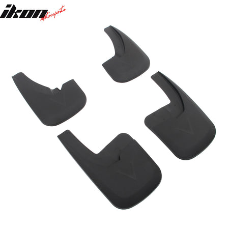 IKON MOTORSPORTS Mud Flap, Compatible with 2009-2018 Dodge Ram 1500 2500 3500& 2019-2024 Ram 1500 Classic With Factory Style Fender Flares, Textured Black PP Mud Guards Splash, Front Rear 4PCS Set