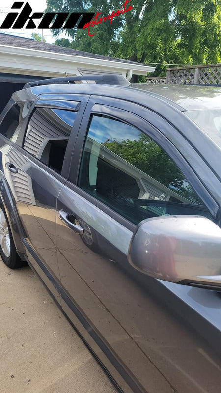 Fits 09-20 Dodge Journey Window Visors Vent Rain Sun Guards Deflector In-Channel