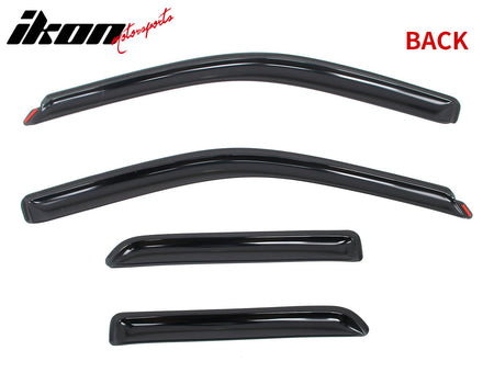 2009 - 2024 Dodge Ram 1500 Classic Quad Cab Smoke Window Visors AcrylicIkon Motorsports