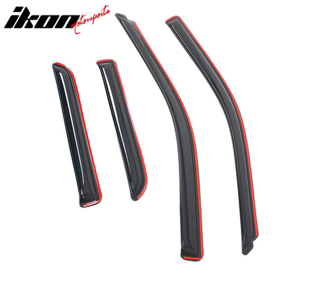 2009 - 2024 Dodge Ram 1500 Classic Quad Cab Smoke Window Visors AcrylicIkon Motorsports