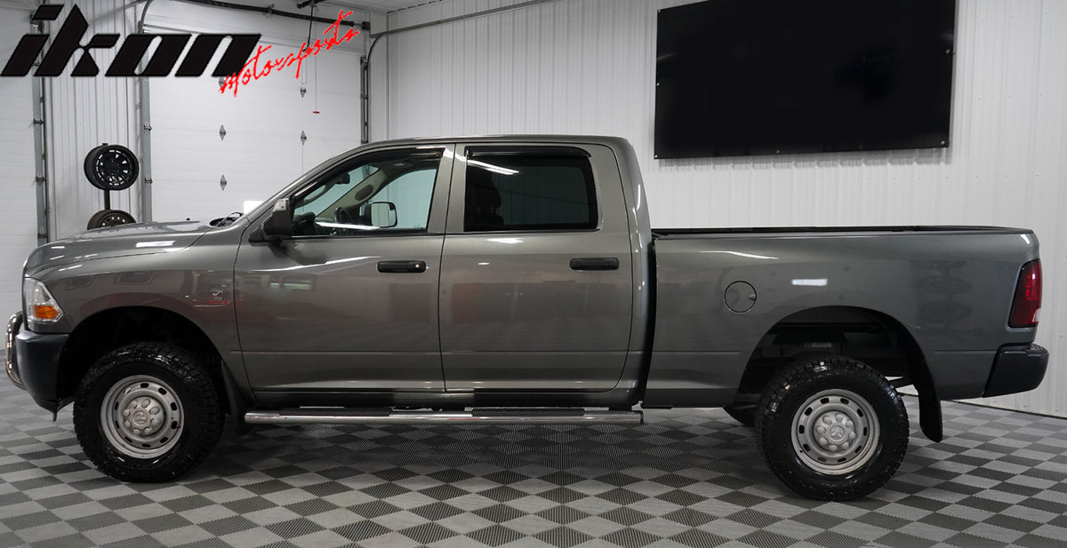 Fits 09-24 Ram 1500 2500 3500 Crew/Mega Cab Window Visors Acrylic Sun Rain Guard