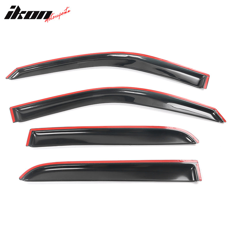 Fits 09-24 Ram 1500 2500 3500 Crew/Mega Cab Window Visors Acrylic Sun Rain Guard