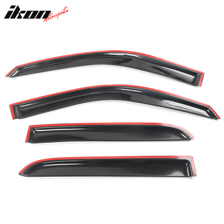 Fits 09-24 Ram 1500 2500 3500 Crew/Mega Cab Window Visors Acrylic Sun Rain Guard