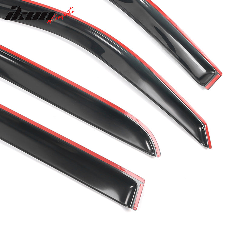 Fits 09-24 Ram 1500 2500 3500 Crew/Mega Cab Window Visors Acrylic Sun Rain Guard