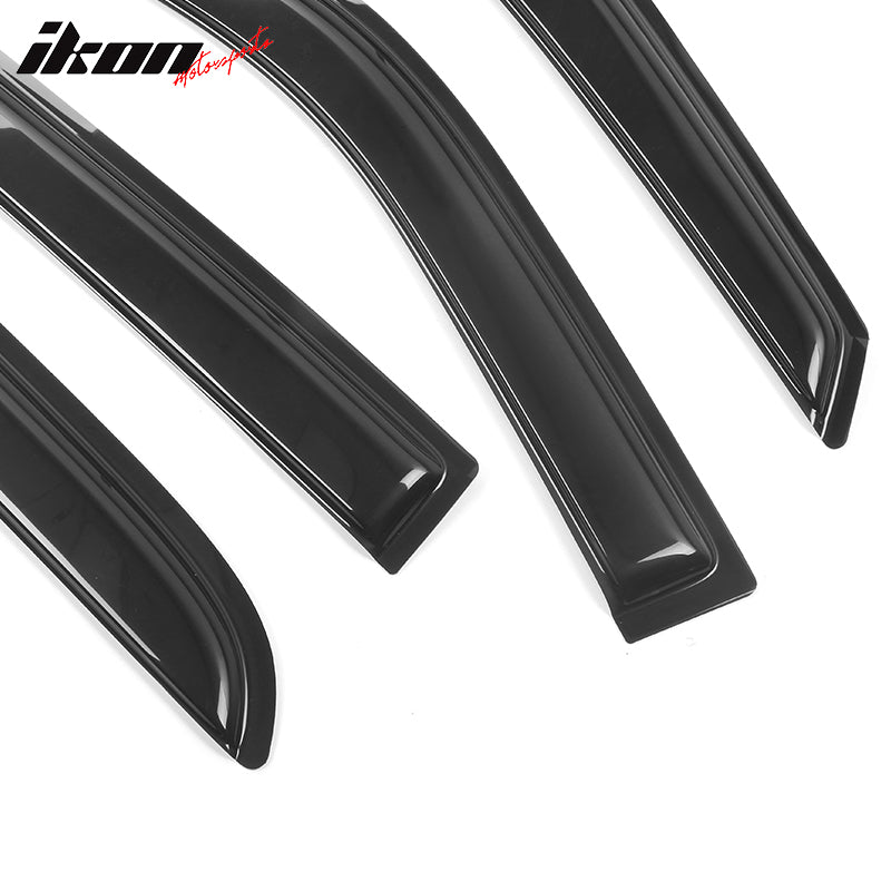 Fits 09-24 Ram 1500 2500 3500 Crew/Mega Cab Window Visors Acrylic Sun Rain Guard