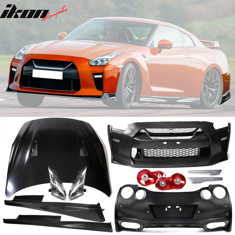 2009-2024 GTR Front & Rear Bumper & Hood & Side Skirts & Tail Lights