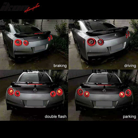Fits 09-24 Nissan GTR R35 OE Factory Style Rear Bumper Cover + Tail Lights 2PC