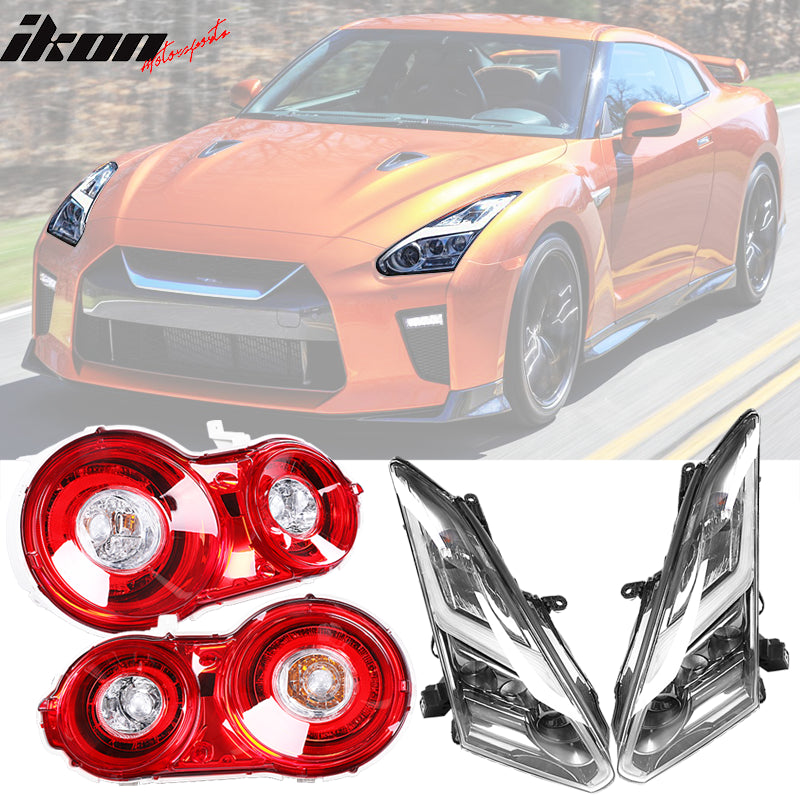 2009-2024 Nissan GTR R35 Coupe OE Headlights + Tail Lights 4PC
