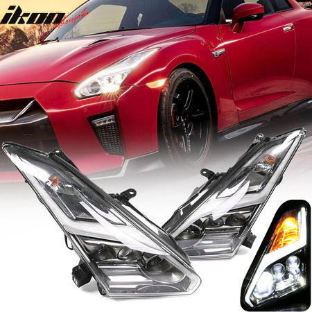 Fits 09-24 Nissan GTR R35 OE Factory Style LED Headlights + Brake Tail Light 4PC