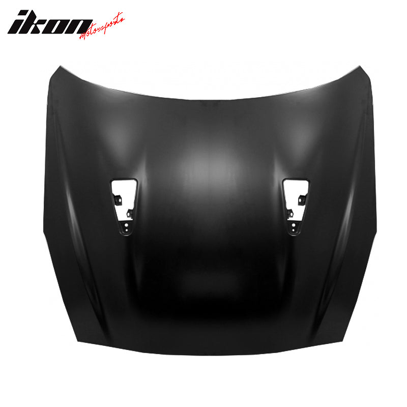 IKON MOTORSPORTS, Front Hood Compatible with 2009-2024 Nissan R35 GT-R, 17+ Facelift Style Black Aluminum Hood Panel Direct Replacement 1PC, 2010 2011 2012 2013 2014 2015 2016 2017 2018 2019 2020 2021