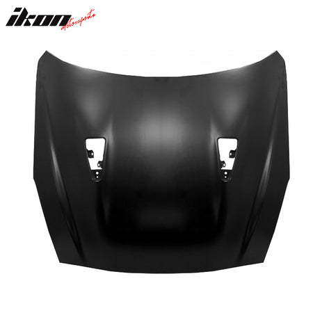 IKON MOTORSPORTS, Front Hood Compatible with 2009-2024 Nissan R35 GT-R, 17+ Facelift Style Black Aluminum Hood Panel Direct Replacement 1PC, 2010 2011 2012 2013 2014 2015 2016 2017 2018 2019 2020 2021