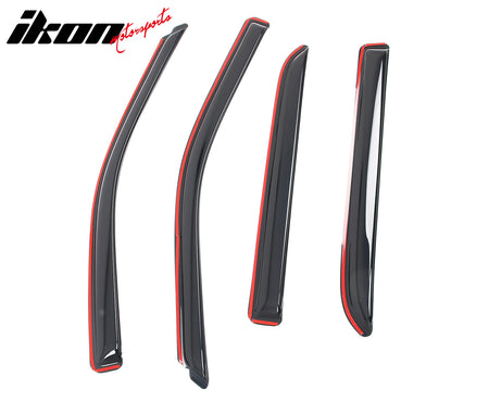 Fits 09-25 Dodge Ram 1500 2500 Crew Cab Window Visors Rain Deflectors In-Channel