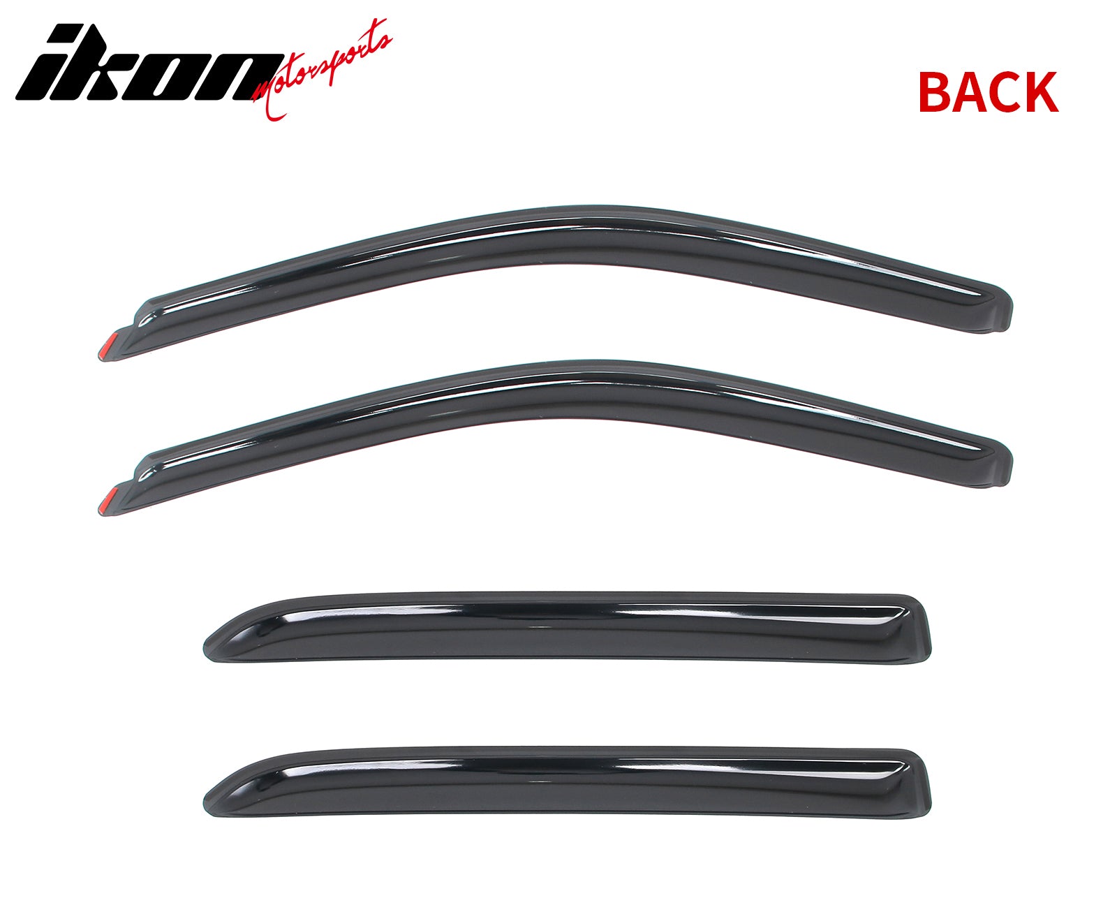 Fits 09-25 Dodge Ram 1500 2500 Crew Cab Window Visors Rain Deflectors In-Channel