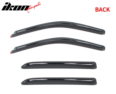 Fits 09-25 Dodge Ram 1500 2500 Crew Cab Window Visors Rain Deflectors In-Channel