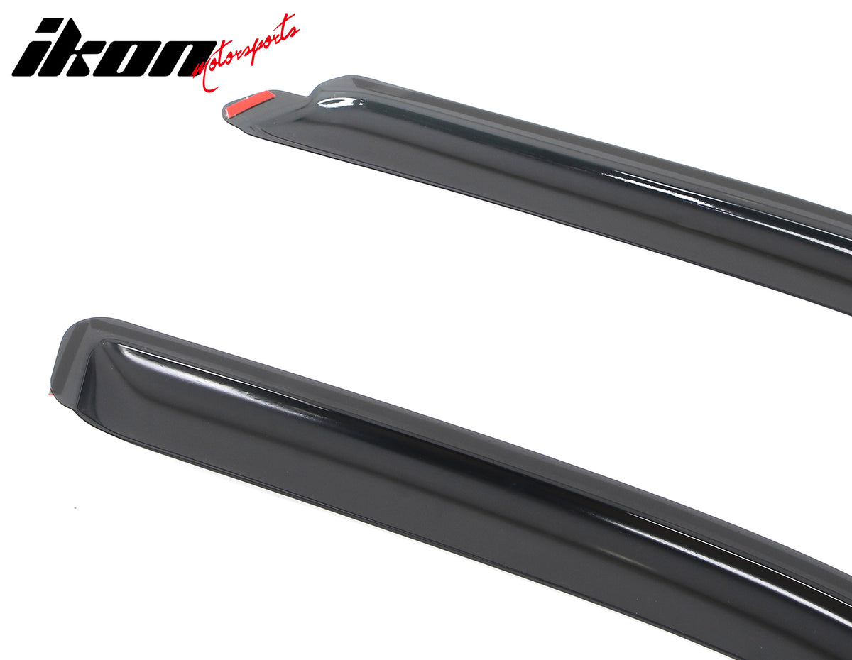 Fits 09-25 Dodge Ram 1500 2500 Crew Cab Window Visors Rain Deflectors In-Channel