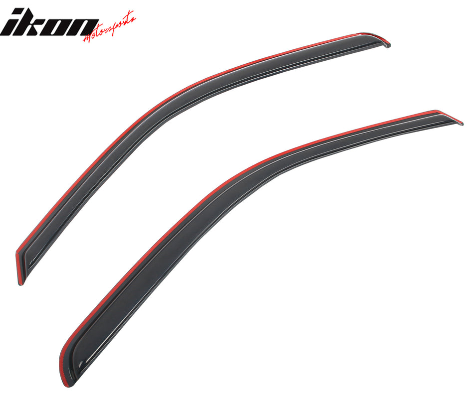 IKON MOTORSPORTS In Channel Window Visors Compatible with 09-18 Dodge Ram 1500 19-24 Ram 1500 Classic 10-25 2500 3500 Standard Cab, Acrylic Smoke/Tinted Rain Guards, Side Window Wind Deflectors 2PCS