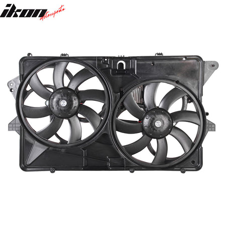 IKON MOTORSPORTS Radiator Cooling Fan Assembly Replacement for 2009 Ford Flex 3.5L, 8A8Z-8C607A FO3115192 Automotive Dual Engine Fans, Black