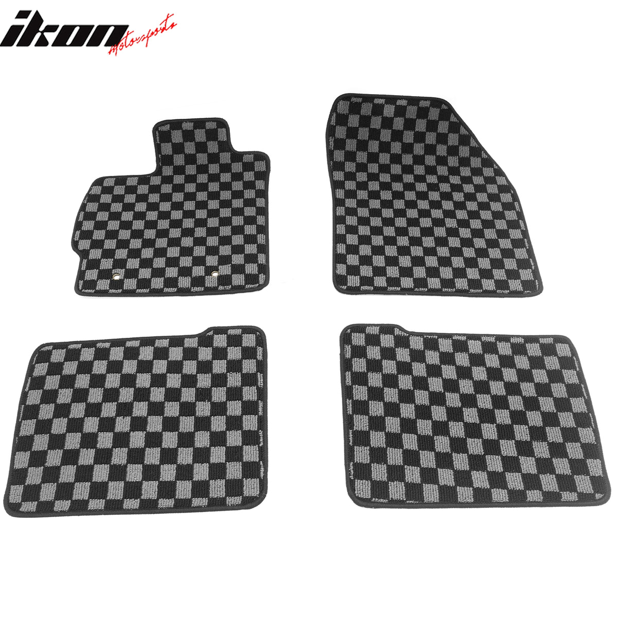 Fits 10-11 Toyota Prius Floor Mats Non-Slip Carpets Checkered Black Gray Plaid
