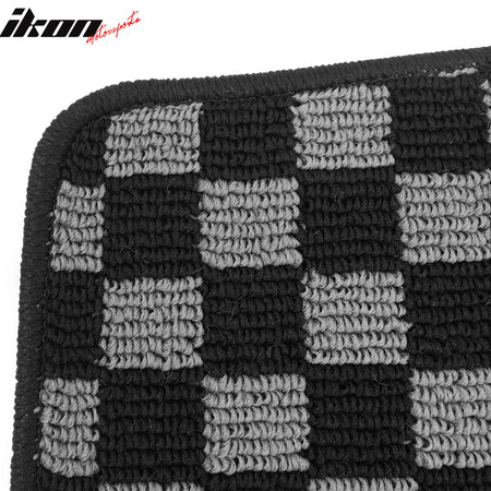 Fits 10-11 Toyota Prius Floor Mats Non-Slip Carpets Checkered Black Gray Plaid