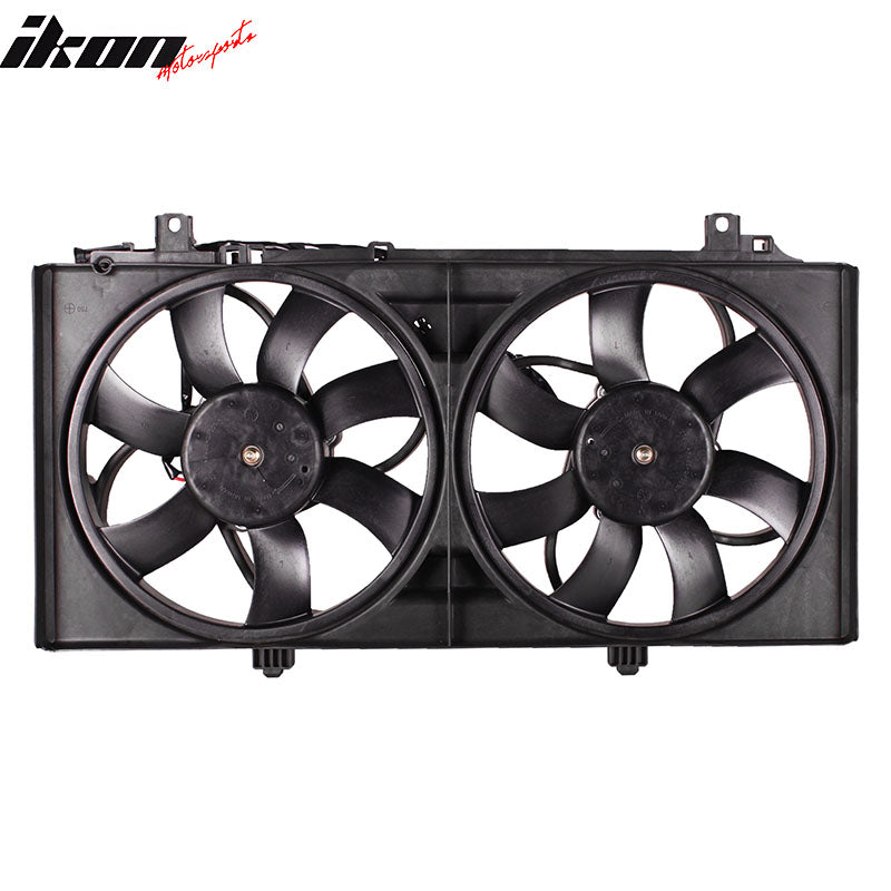 IKON MOTORSPORTS Radiator Cooling Fan Assembly Replacement for 2010-2011 Chevrolet Camaro 3.6L, 92218321 GM3115229 Automotive Dual Engine Fans, Black