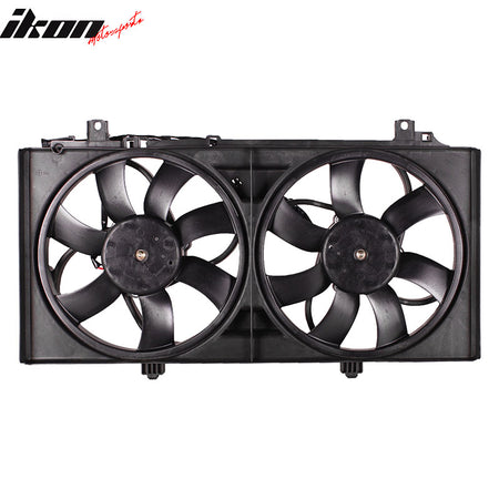 IKON MOTORSPORTS Radiator Cooling Fan Assembly Replacement for 2010-2011 Chevrolet Camaro 3.6L, 92218321 GM3115229 Automotive Dual Engine Fans, Black
