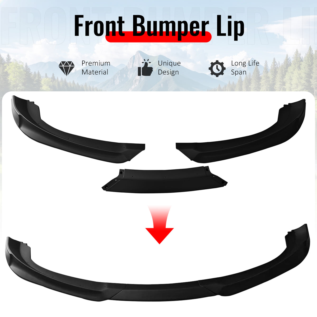 Fits 10-12 Hyundai Genesis Coupe KS PP Front Bumper Lip Chin Spoiler Matte Black