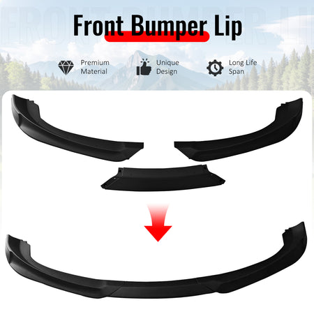 Fits 10-12 Hyundai Genesis Coupe KS PP Front Bumper Lip Chin Spoiler Matte Black
