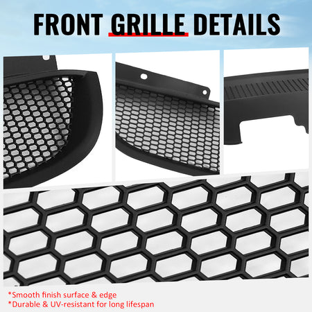 Fits 10-12 Hyundai Genesis Coupe Honeycomb Style Upper Grille Matte Black ABS