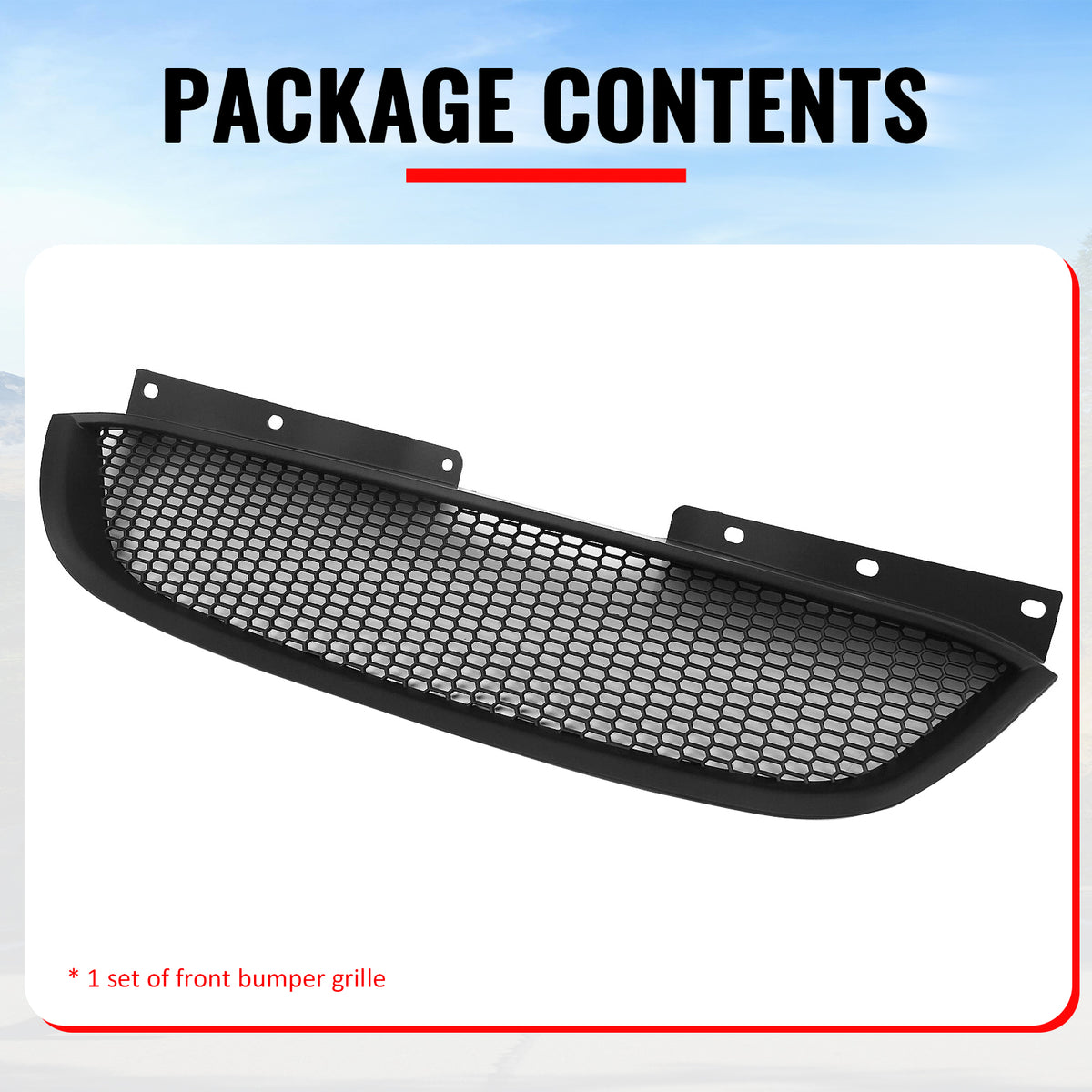 Fits 10-12 Hyundai Genesis Coupe Honeycomb Style Upper Grille Matte Black ABS