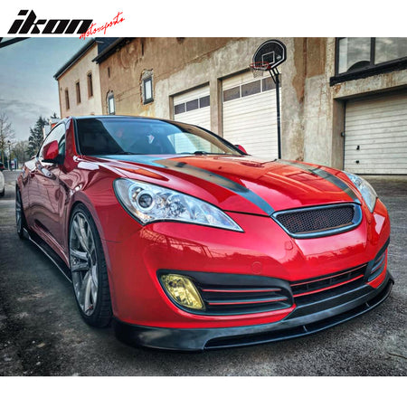 Fits 10-12 Hyundai Genesis S1 Style Front Bumper Lip Spoiler Unpainted Black PU