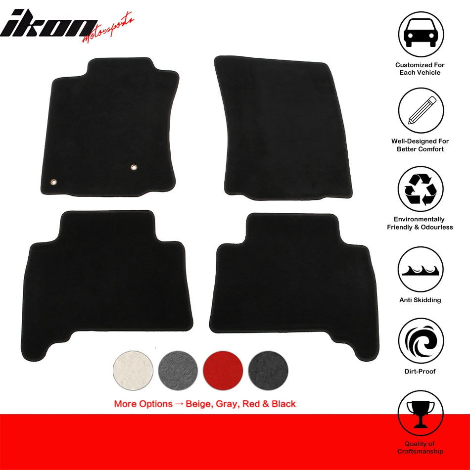 2010-2012 Toyota 4Runner OE Style Black Floor Mats Carpets Nylon 4PCS
