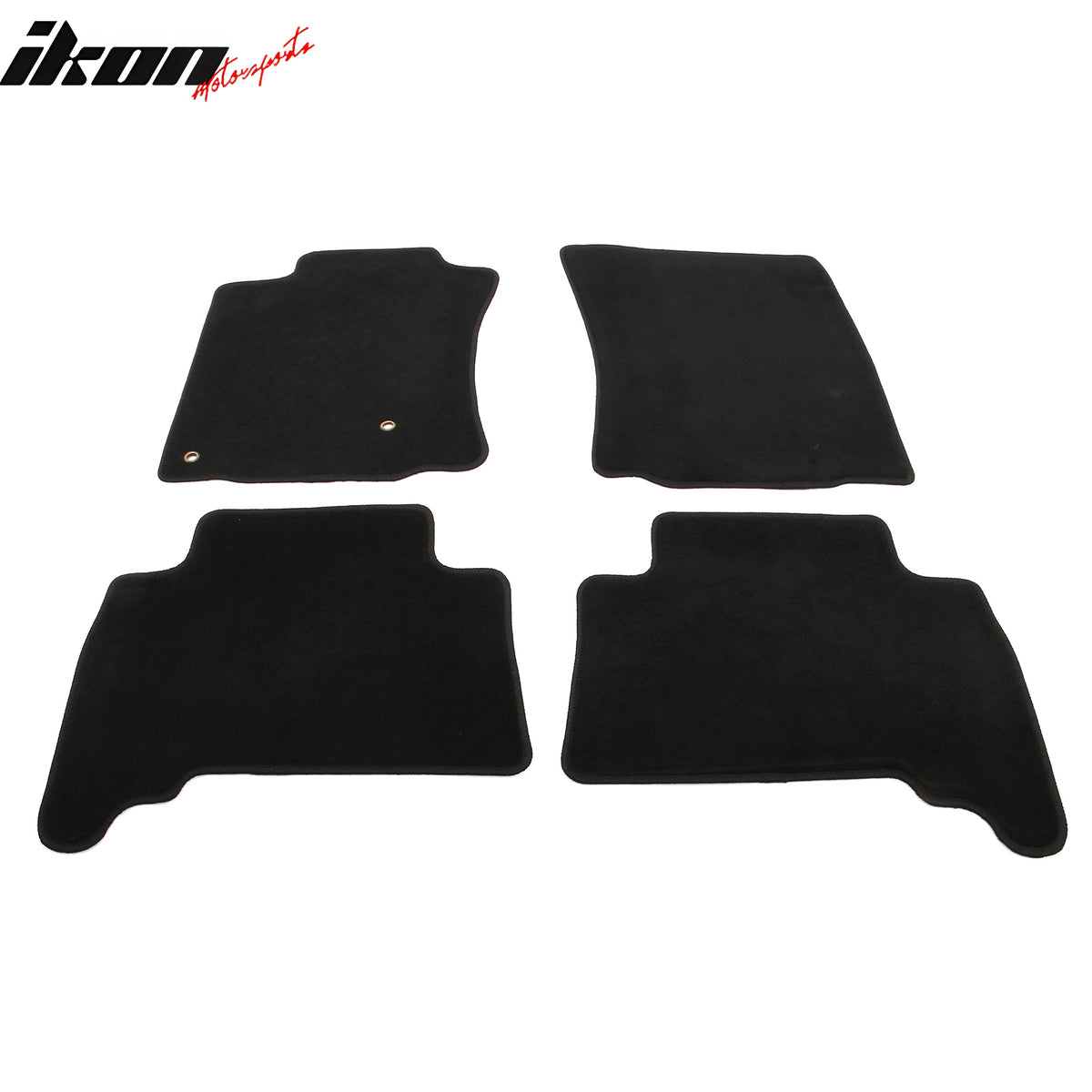 IKON MOTORSPORTS, Nylon Car Floor Mats Compatible with 2010-2012 Toyota 4Runner, OE Fitment Style Black Driver Passenger Car Carpets, Front Rear 4PCS Full Set