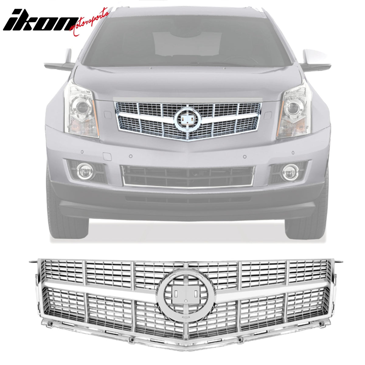 2010 - 2012 Cadillac SRX OE Style Front Upper Mesh Grille Chrome ABSIkon Motorsports