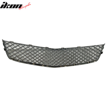 IKON MOTORSPORTS Front Bumper Lower Grille, Compatible with 2010-2012 Chevrolet Equinox, Chrome ABS Plastic Replacement Front Bumper Grill Assembly