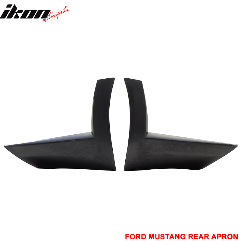 IKON MOTORSPORTS, Rear Bumper Lip Compatible With 2010-2012 Ford Mustang V6, Unapinted Black Rear Lip Finisher Under Chin Spoiler Splitter Valance Underbody Bumper PU