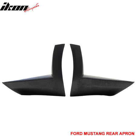IKON MOTORSPORTS, Rear Bumper Lip Compatible With 2010-2012 Ford Mustang V6, Unapinted Black Rear Lip Finisher Under Chin Spoiler Splitter Valance Underbody Bumper PU