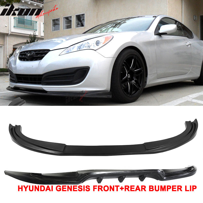 Fits 10-12 Hyundai Genesis Coupe Sport Front + Rear Bumper Lip  PU