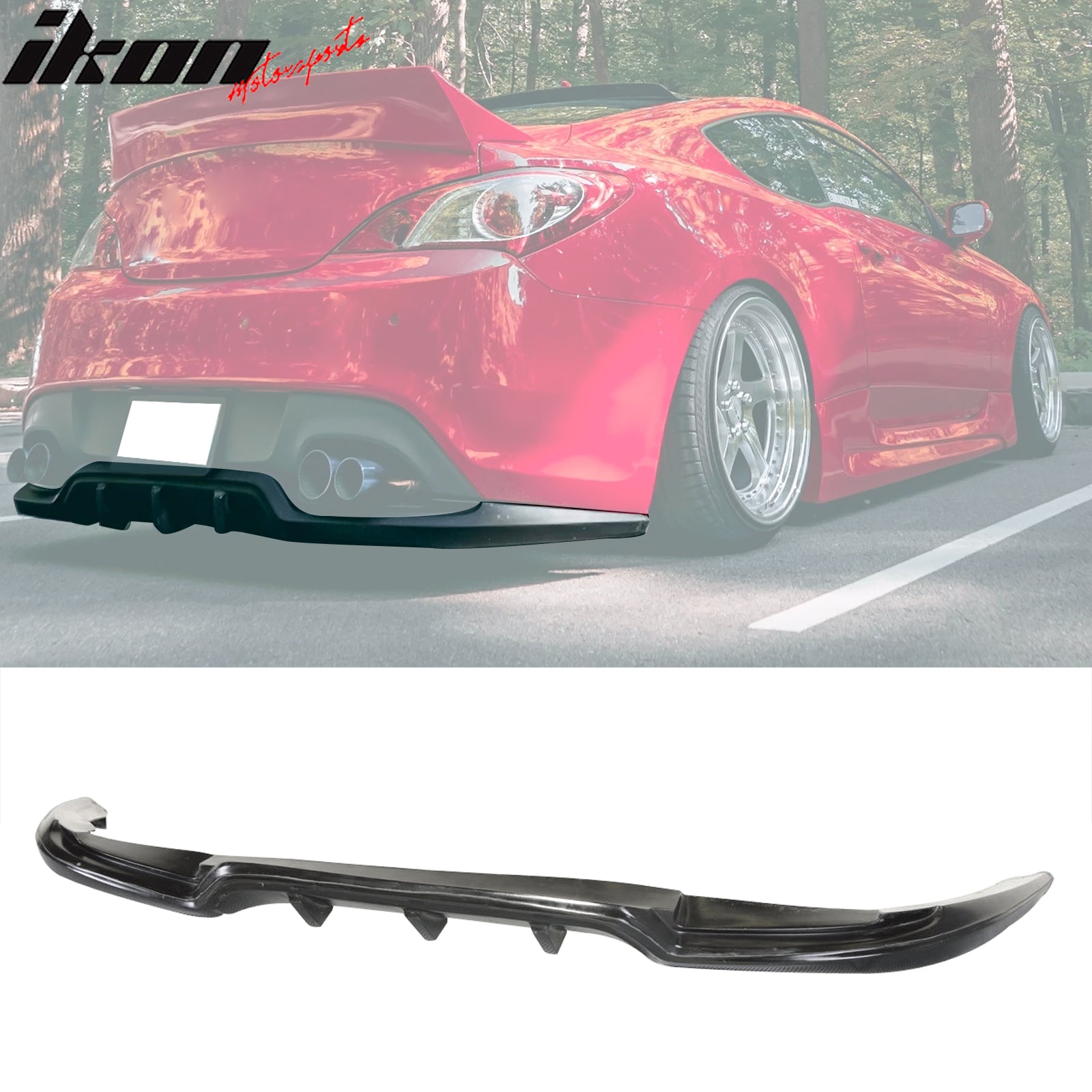 Fits 10-12 Hyundai Genesis Coupe Sport Style Front Bumper Lip + Rear Diffuser PU