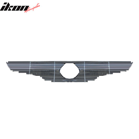 IKON MOTORSPORTS Front Bumper Upper Top Grille Insert, Compatible with 2010-2012 Nissan Altima Sedan, Billet Style Chrome Stainless Steel Replacement Front Bumper Grill Assembly