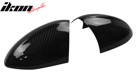 IKON MOTORSPRTS, Mirror Cover Compatible With 2010-2013 BMW E92 3-Series LCI 2-Door Coupe, Side Rear View Add-On Caps Real Carbon Fiber M3 Style Driver Passenger Overlay Guard 2PC, 2011 2012