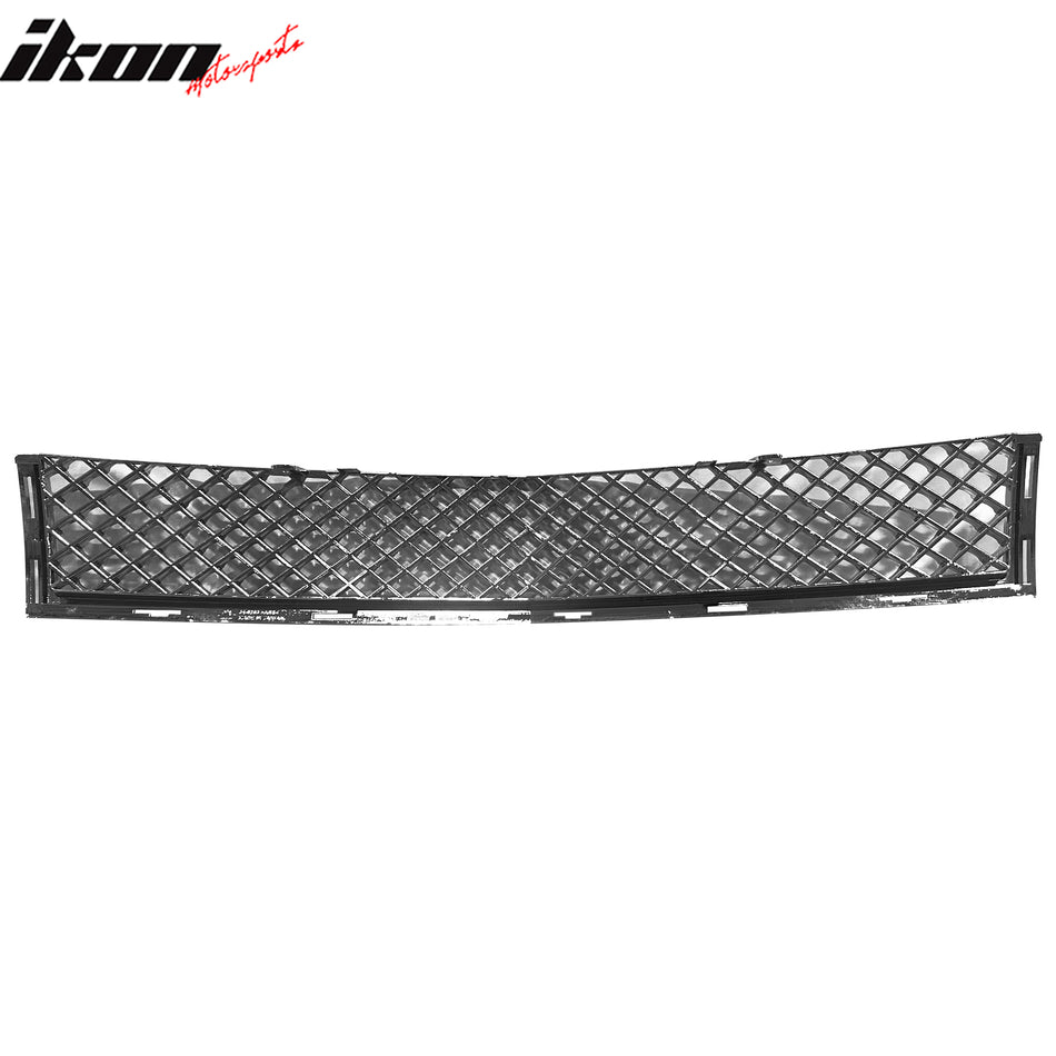 IKON MOTORSPORTS Front Lower Grille, Compatible with 2010-2013 Cadillac SRX, Mesh Style Chrome ABS Plastic Replacement Front Bumper Hood Grille Grill Assembly 1PC